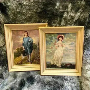 Pair of Vintage Pinkie and Blue Boy  Pictures